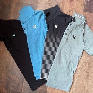 Boys Hurley Polo Shirt Set - Black, Blue, Gray